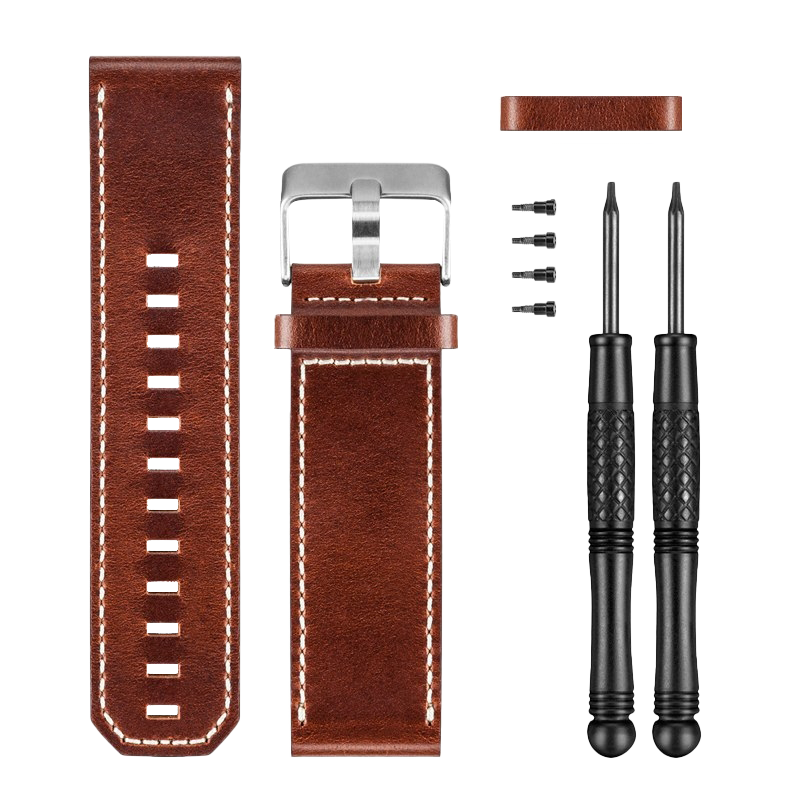 Garmin Brown Leather Watch Band (010-12168-12) by Garmin