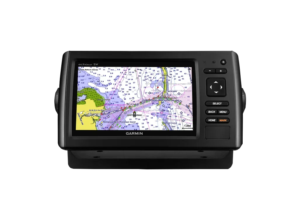 Garmin ECHOMAP CHIRP 74sv marine chartplotter with map display, no transducer