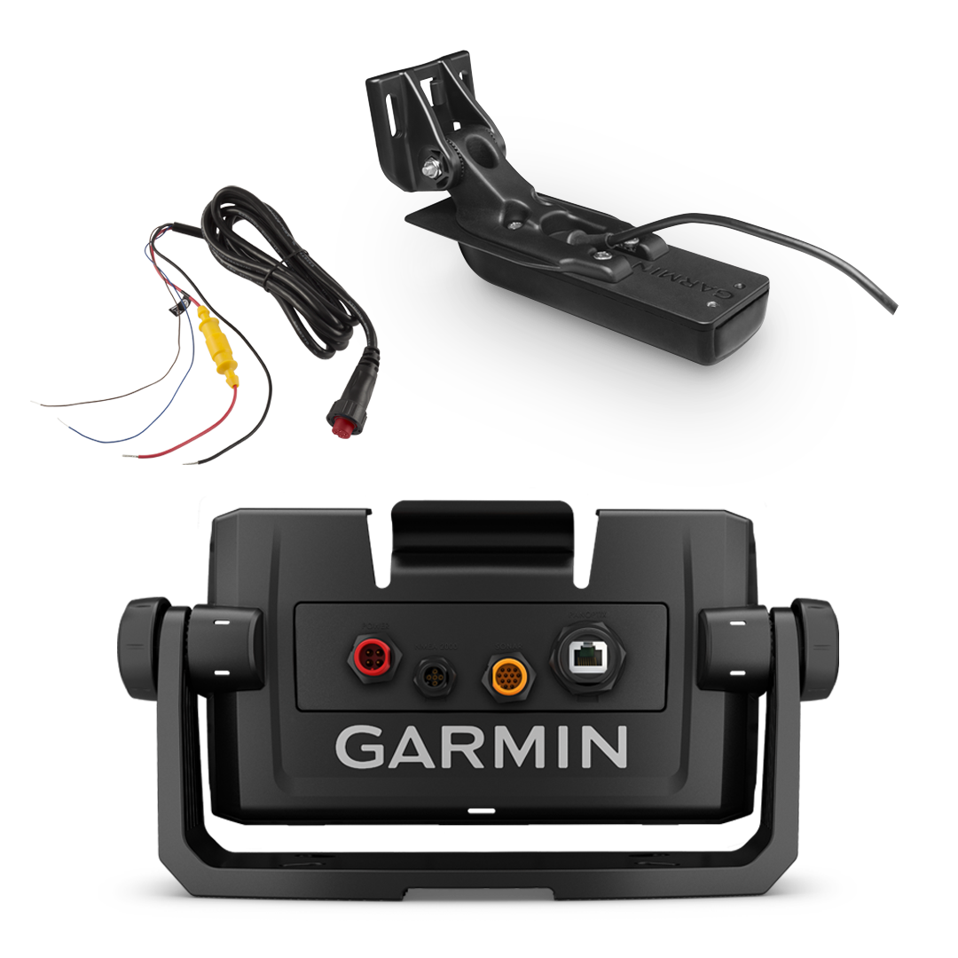 Garmin ECHOMAP UHD 9Xsv boat kit with GT56HW‑TM transducer, power cable and cradle