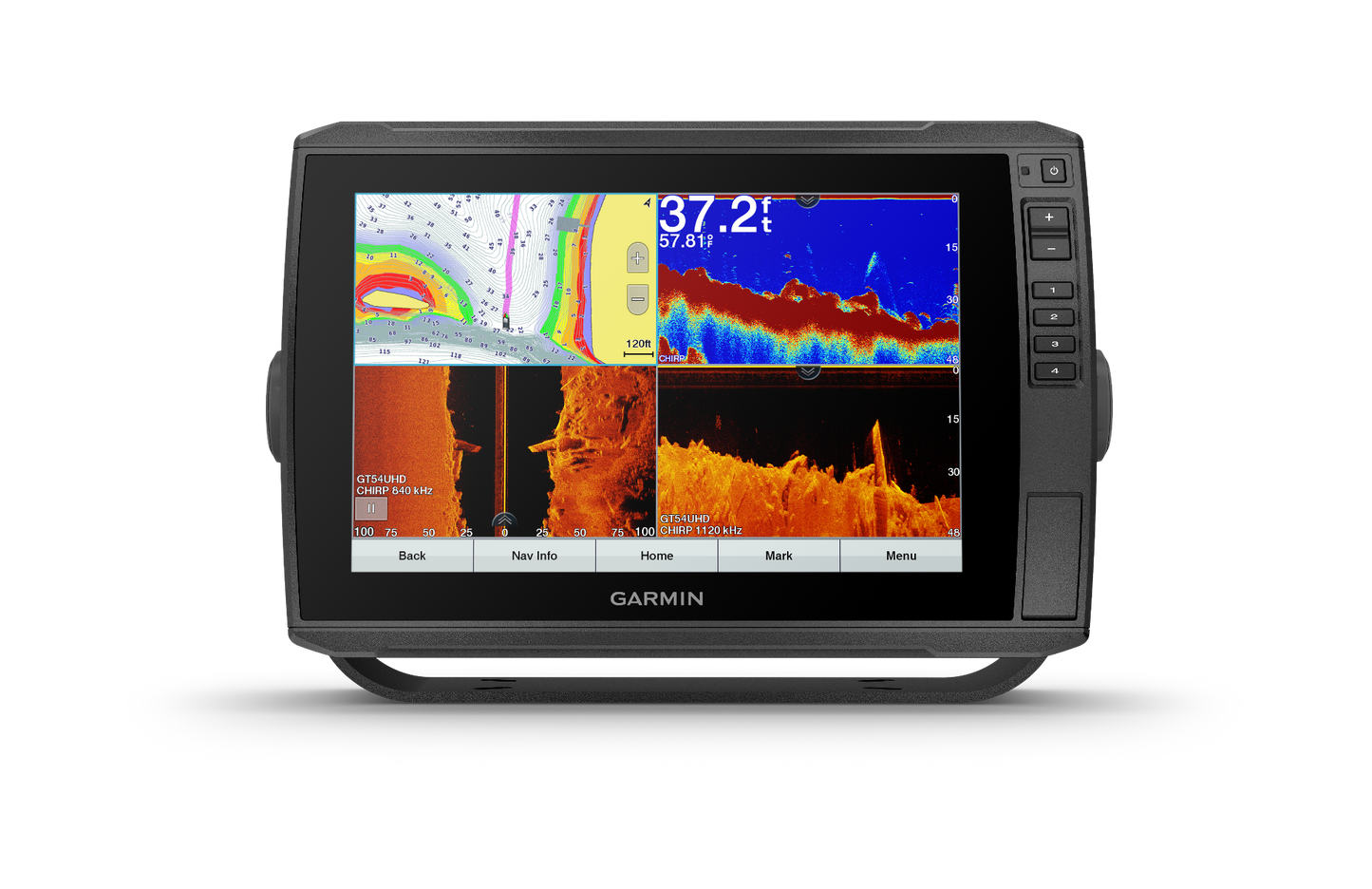 Garmin ECHOMAP Ultra 106sv marine chartplotter with transducer, dark gray housing