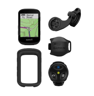 Garmin Edge 530 MTB Bundle cycling computer with black out-front mount, silicone case, and round sensor (4-piece)