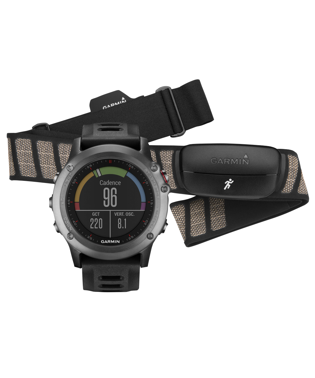 Garmin Fenix 3 Gray HRM Bundle smartwatch with included heart-rate strap