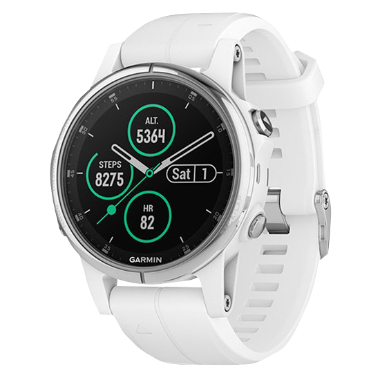 Garmin Fenix 5S Plus Sapphire smartwatch with Carrara White band