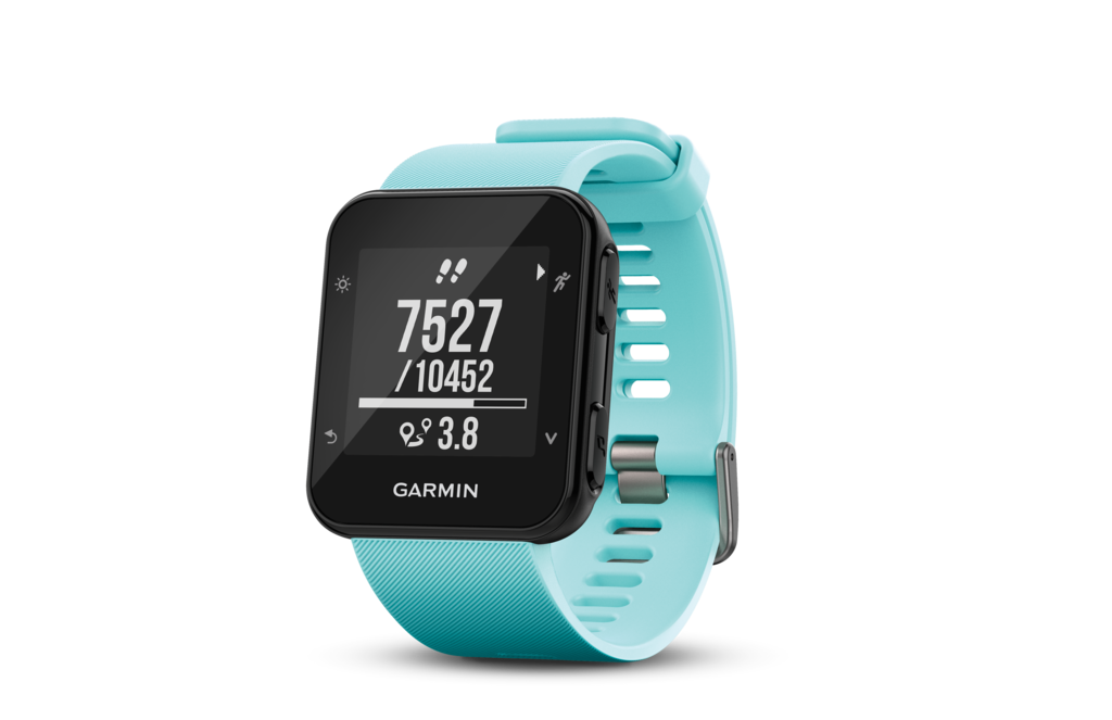 Garmin Forerunner 35 Frost Blue smartwatch with blue silicone band