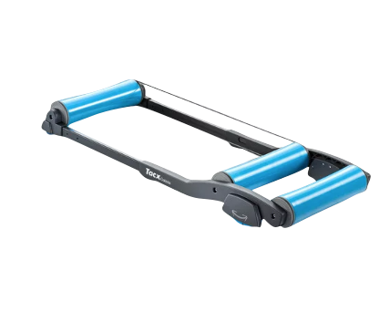 Garmin Galaxia T1100 bicycle trainer roller with blue rollers and black frame