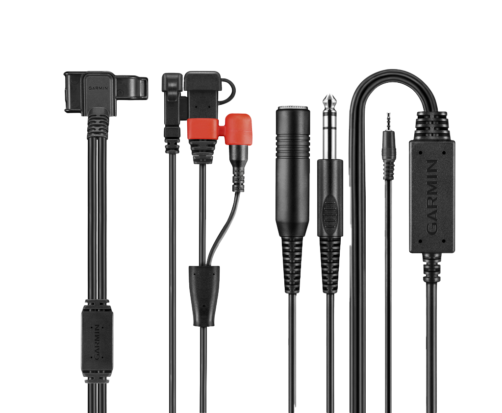 Garmin headset audio cable for VIRB X/XE with multiple connectors and inline Garmin module