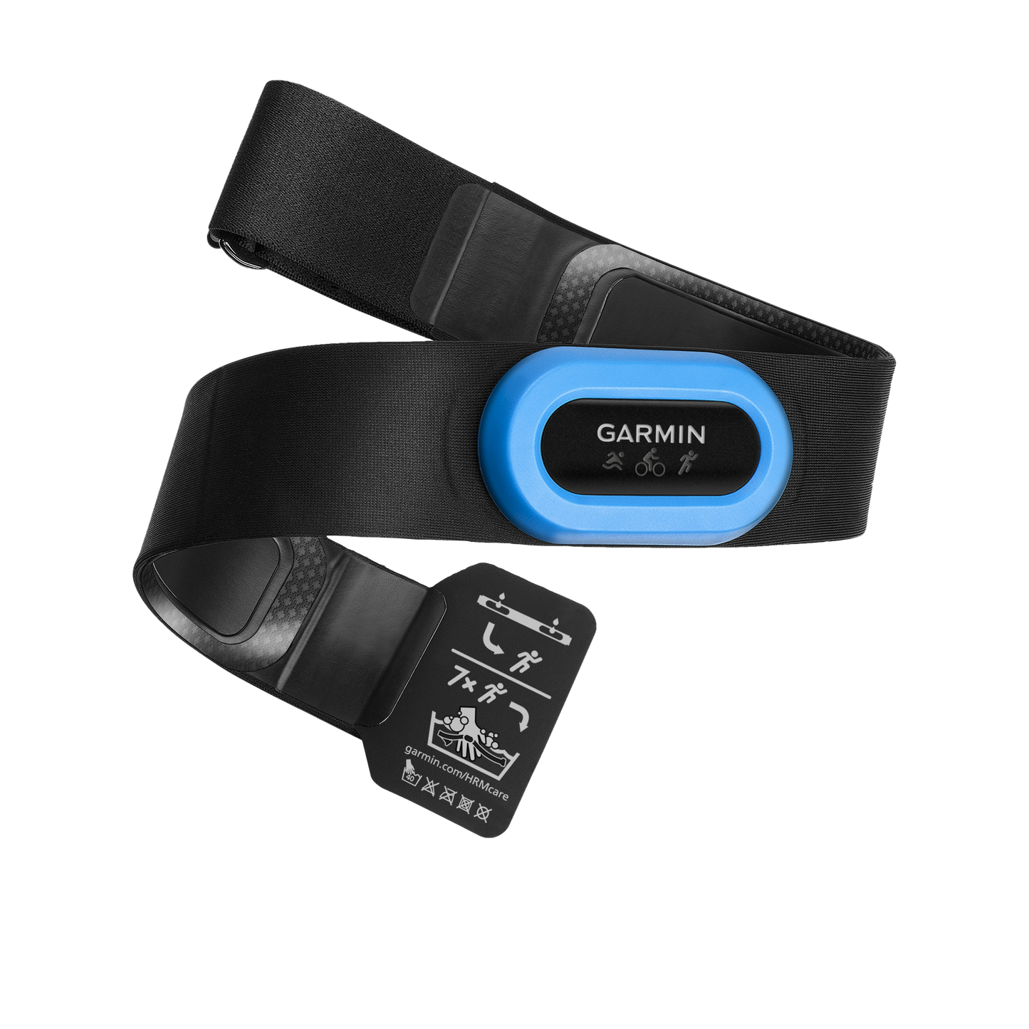Garmin HRM-Tri heart rate monitor strap with blue ring, refurbished