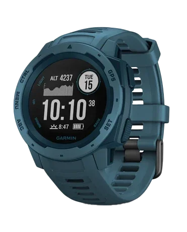 Garmin Instinct Lakeside Blue rugged GPS smartwatch, certified refurbished