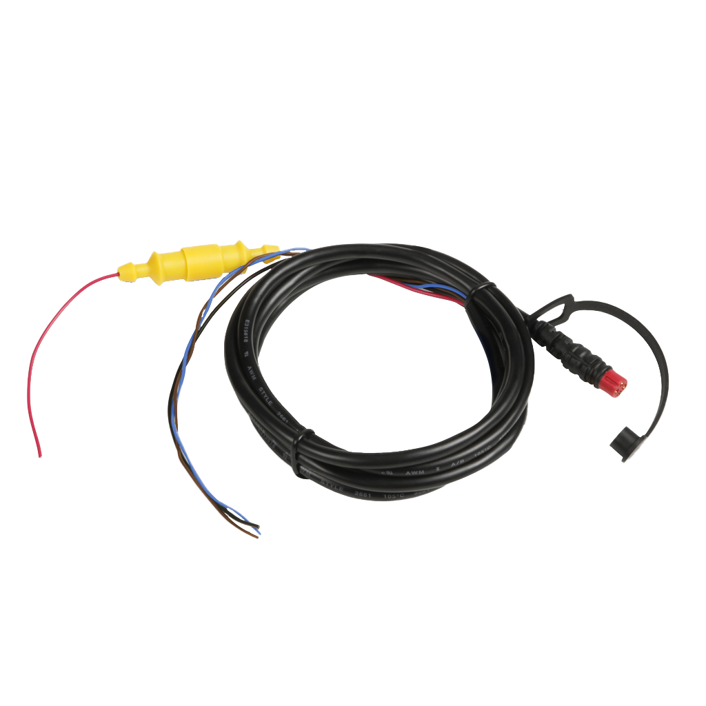 Garmin Power/Data Cable (4-pin) for marine electronics with yellow inline connector