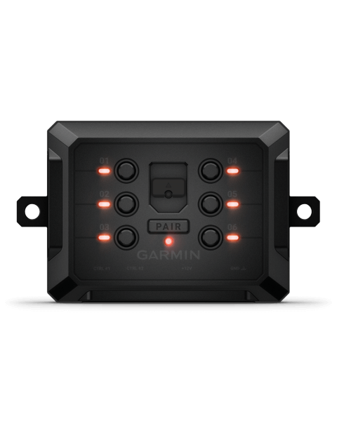 Garmin PowerSwitch 010-02466-00 rugged black vehicle power switch with six red LED indicators