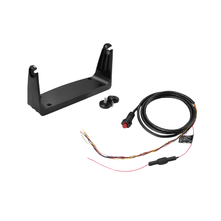 Garmin black second mounting station bracket with wiring harness for EchoMAP and GPSMAP marine electronics