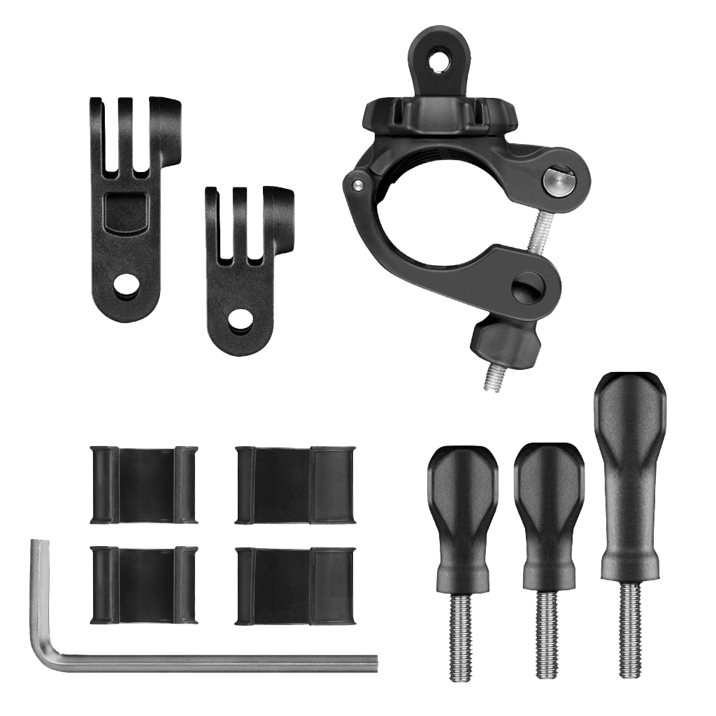Garmin Small Tube Mount VIRB X/XE accessory kit in black with clamps, screws and hex key
