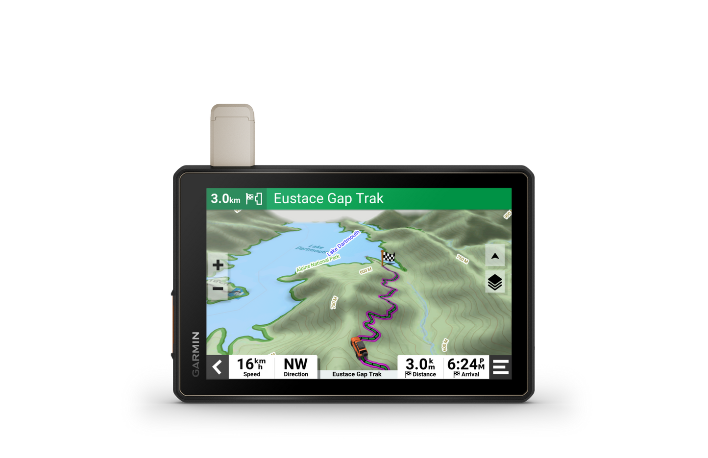 Garmin Tread Overland Edition GPS navigation device with map view