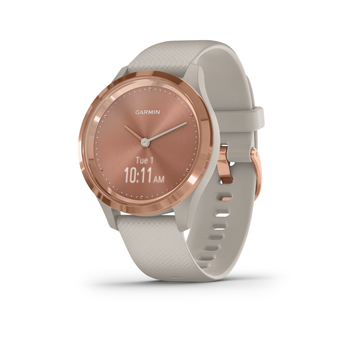 Garmin Vívomove 3S GPS smartwatch, rose gold with light sand band