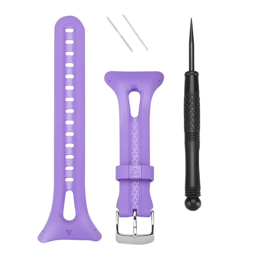 Garmin watch band, small purple for Forerunner 10/15, includes pins and screwdriver