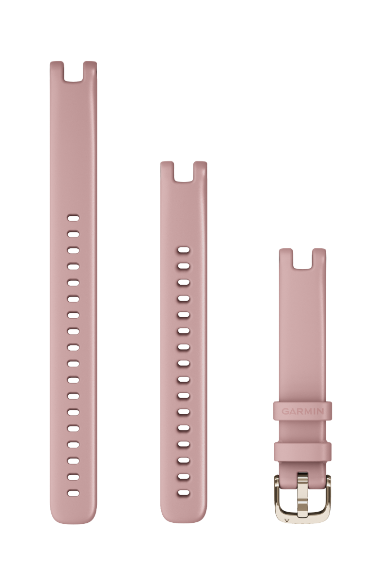 Garmin Lily watch bands, 14 mm, dust rose with cream-gold hardware; set of three bands