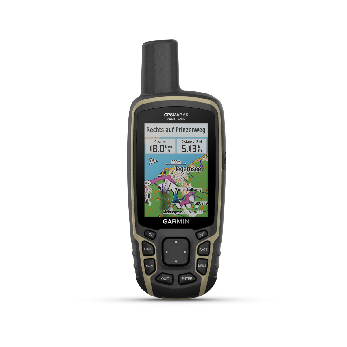 GPSMAP 65 handheld GPS by Garmin with multi-band reception and color map display
