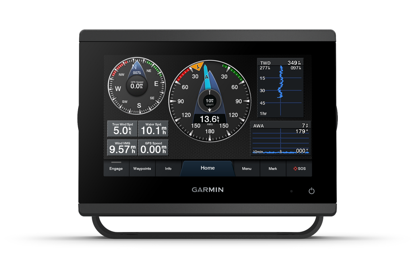 Garmin GPSMAP 723xsv marine chartplotter with GMR 18 HD+ radome, black display panel