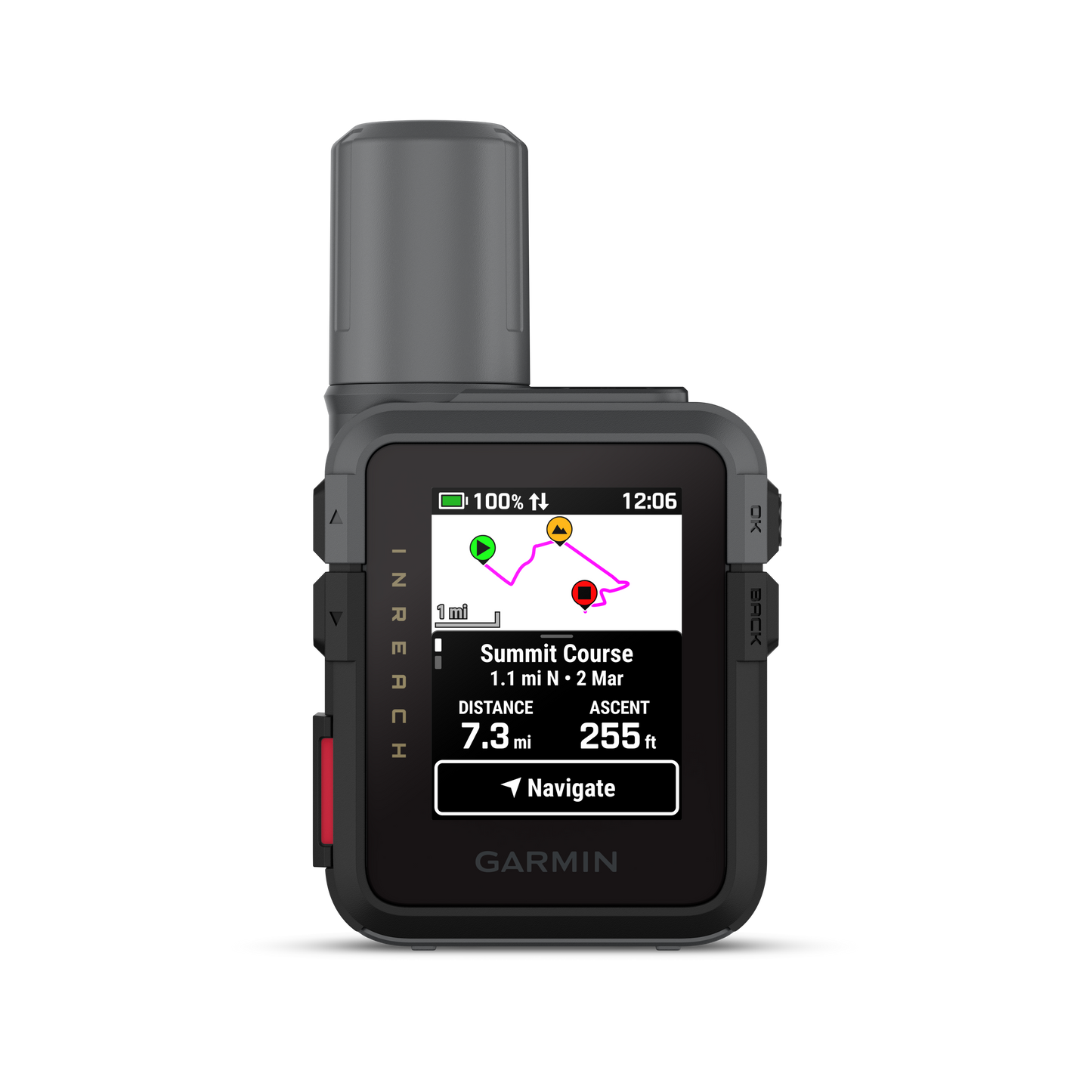 Garmin inReach Mini 3 satellite communicator with touchscreen, gray rugged handheld device