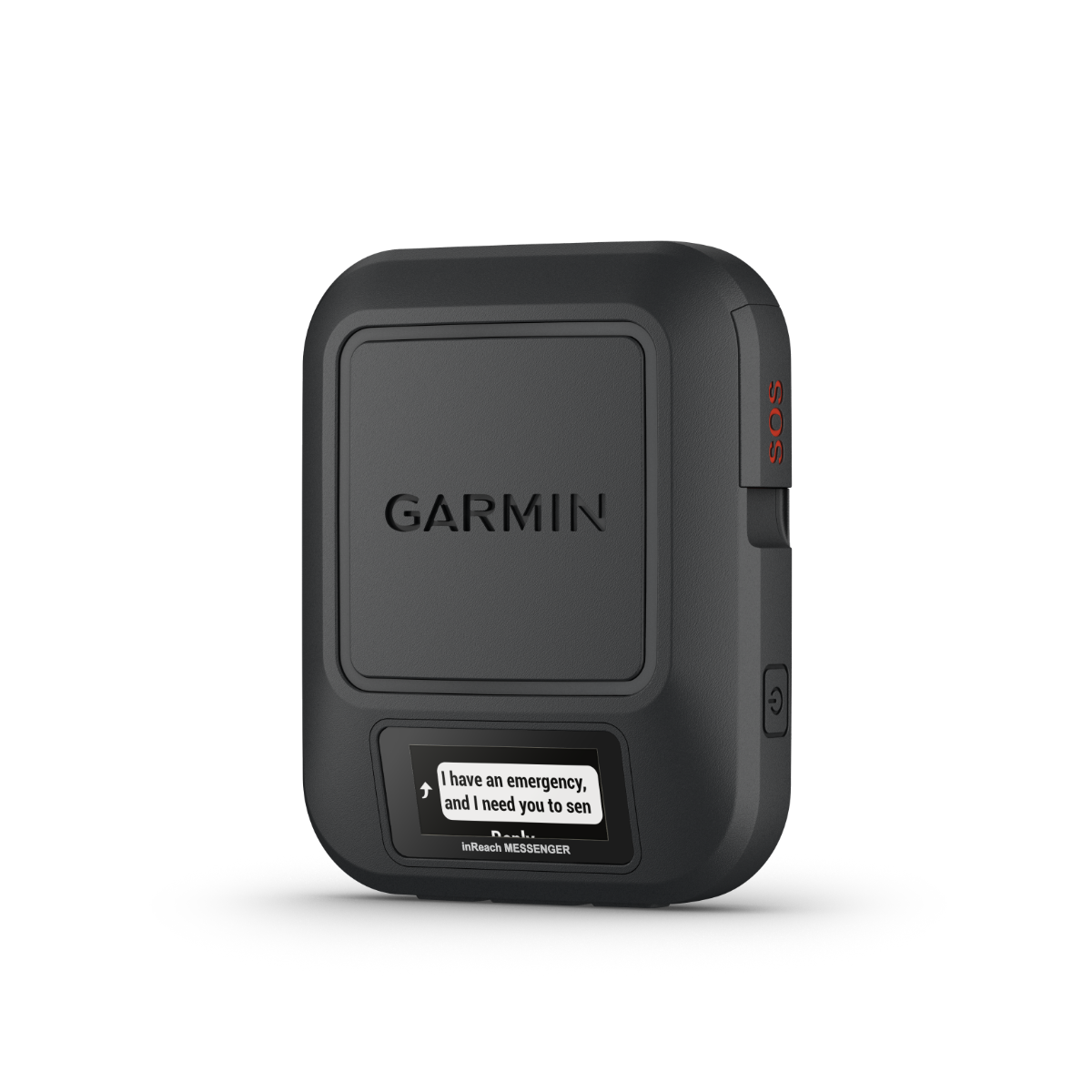 Garmin inReach Messenger satellite communicator, rugged black handheld device with red SOS tab
