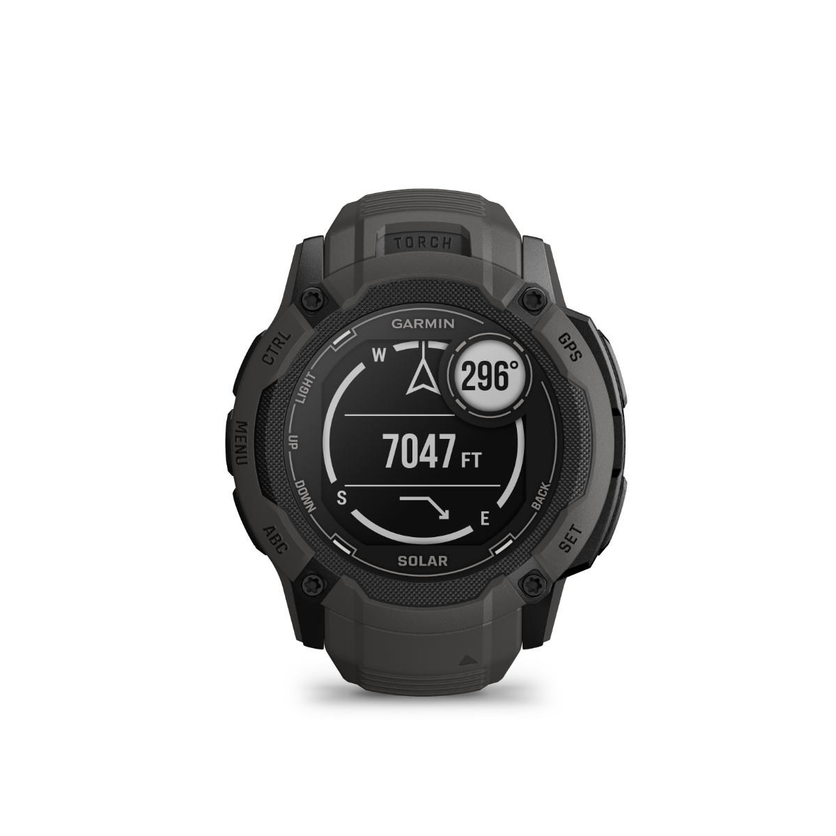 Garmin Instinct 2X Solar smartwatch in graphite, rugged GPS with built-in flashlight and solar charging