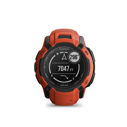 Garmin Instinct 2X Solar, Flame Red, Rugged GPS Smartwatch with Multi-Band GNSS, Built-in Flashlight, 24/7 Health Monitoring, and Unlimited Solar Battery Life (010-02805-11) by Garmin