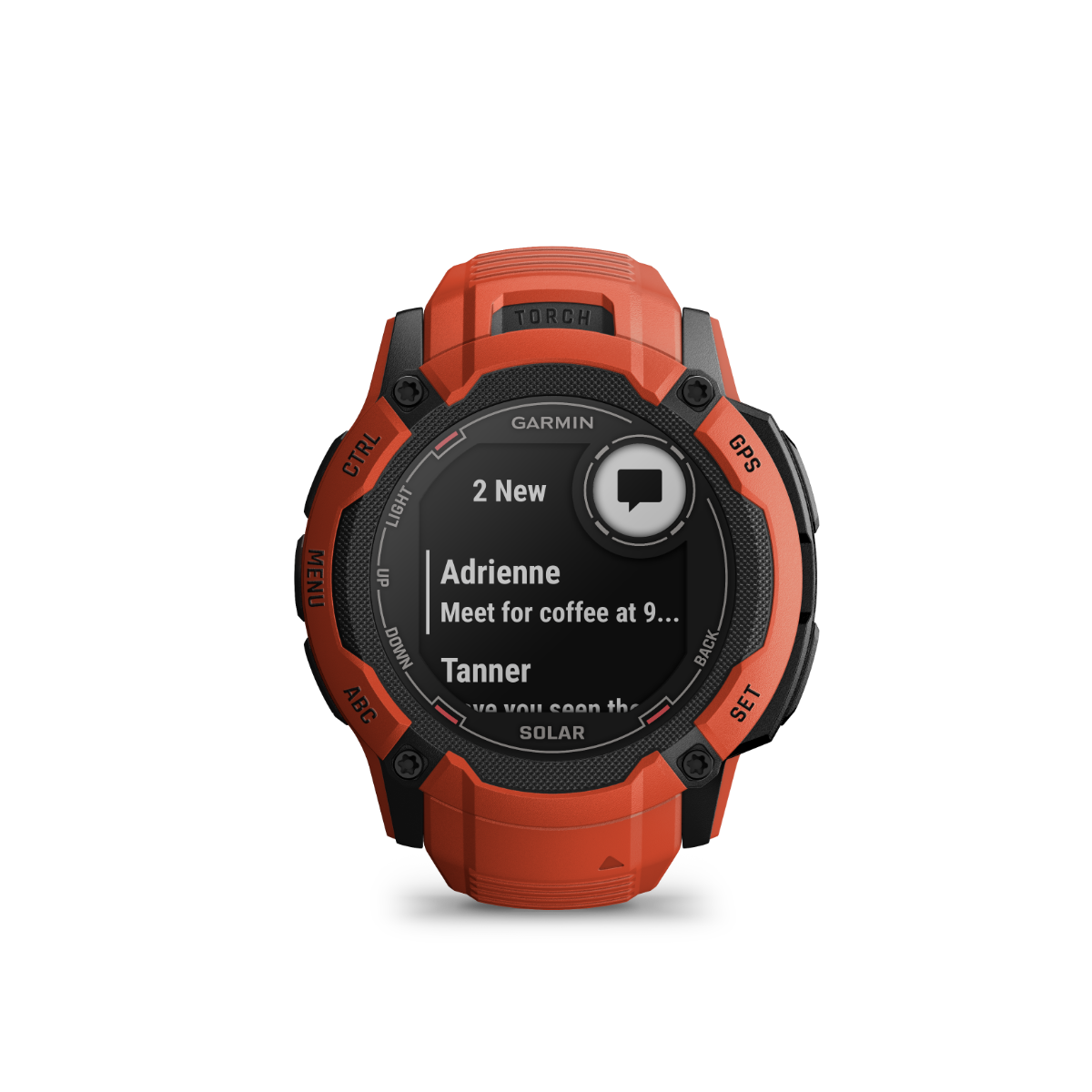 Garmin Instinct 2X Solar smartwatch, Flame Red, rugged GPS watch with solar charging