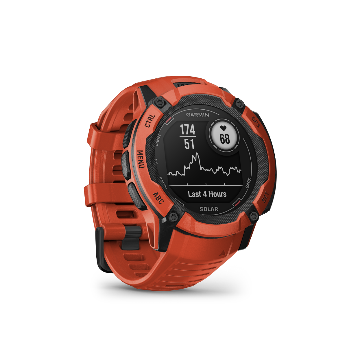 Garmin Instinct 2X Solar, Flame Red, Rugged GPS Smartwatch with Multi-Band GNSS, Built-in Flashlight, 24/7 Health Monitoring, and Unlimited Solar Battery Life (010-02805-11) by Garmin