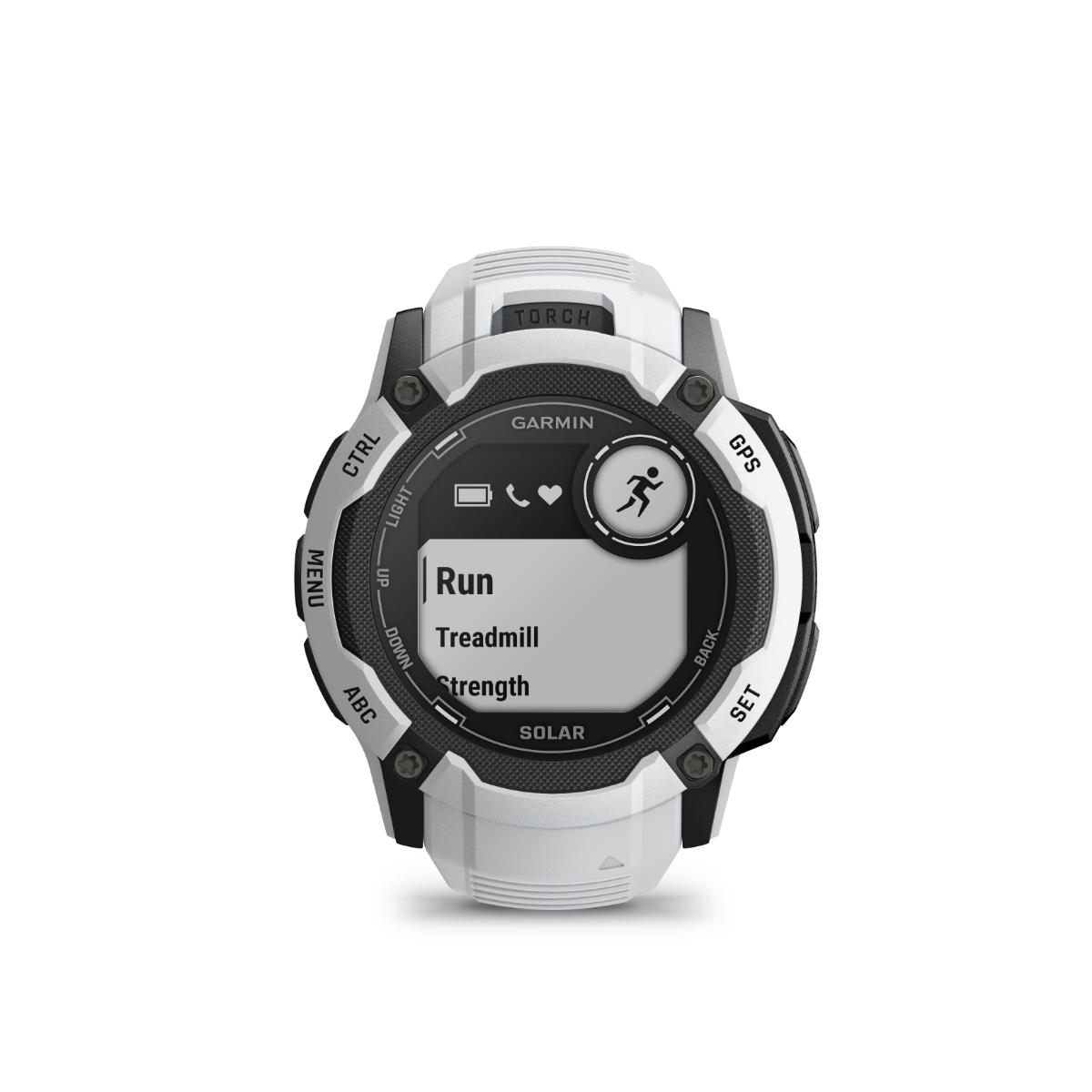Garmin Instinct 2X Solar rugged GPS smartwatch, Whitestone with white band
