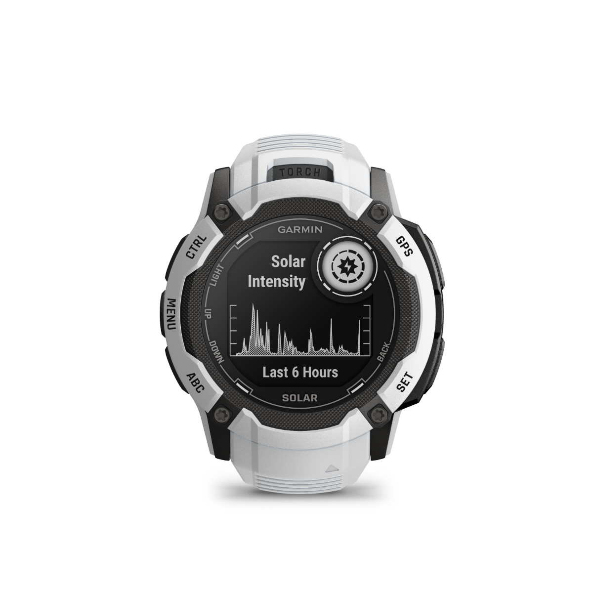 Garmin Instinct 2X Solar smartwatch in Whitestone, rugged GPS fitness wearable
