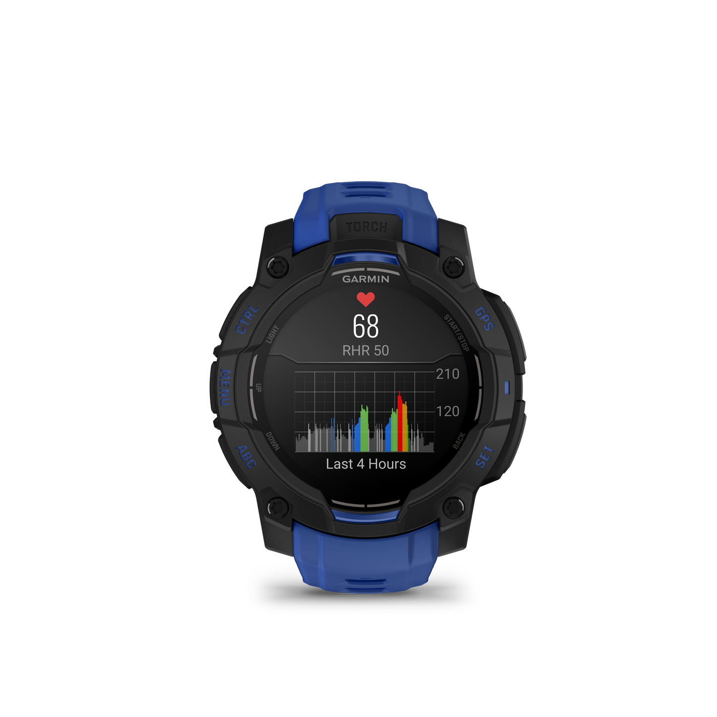 Garmin Instinct 3, (45mm), AMOLED, Black with Bolt Blue/Black Band (010-02936-03)