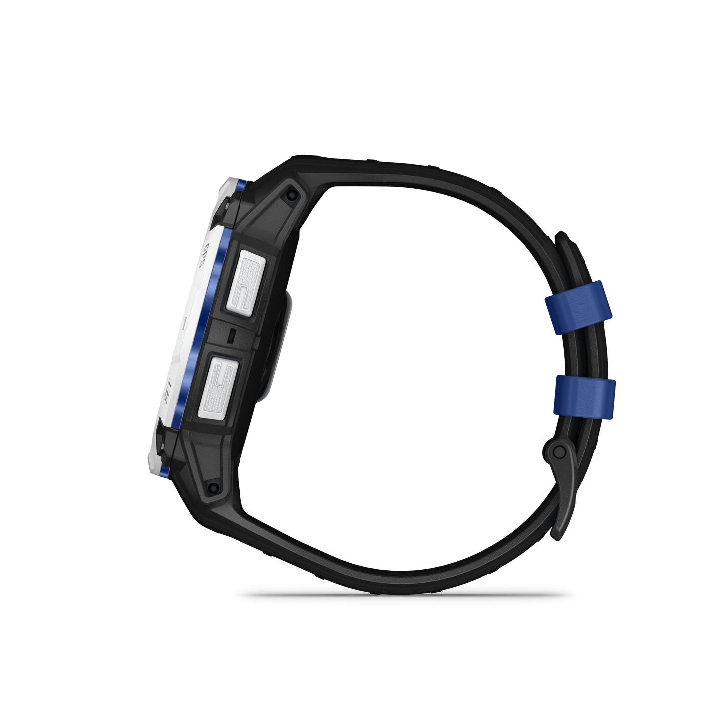 Garmin Instinct 3 Solar smartwatch, 50mm Whitestone with black and bolt blue band