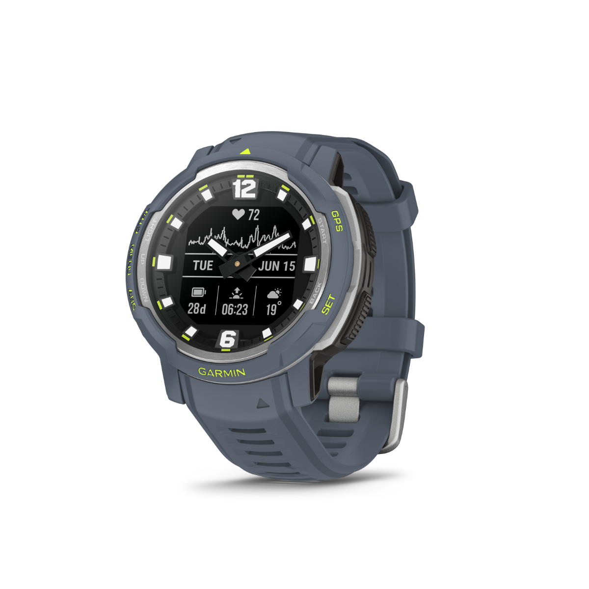 Garmin Instinct Crossover smartwatch, Blue Granite, Standard Edition