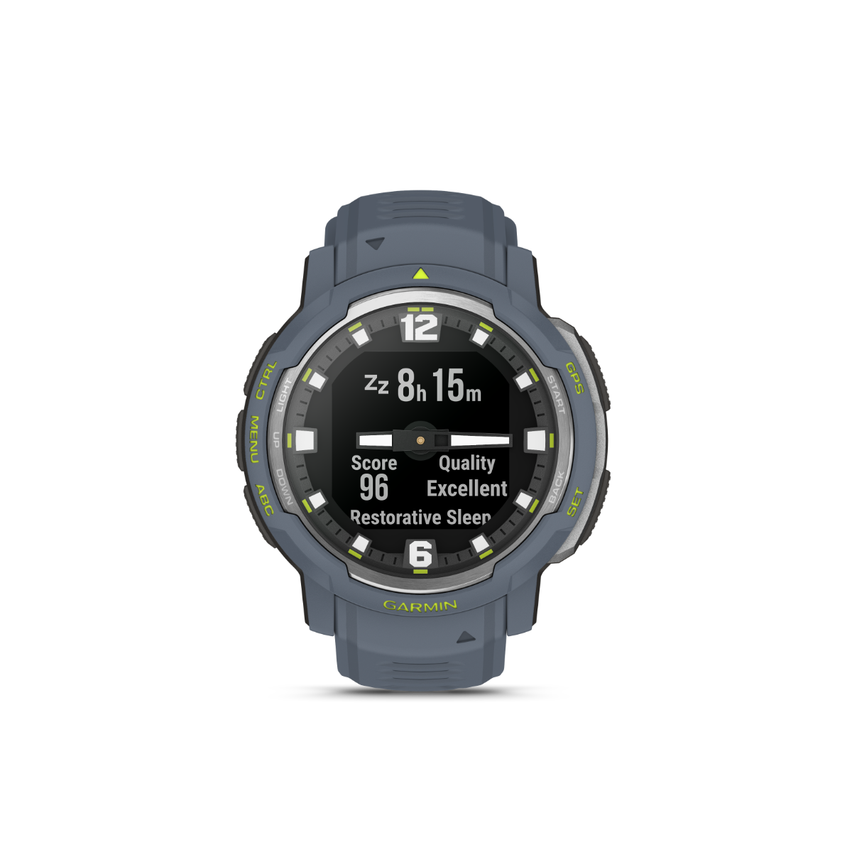 Garmin Instinct Crossover smartwatch, Blue Granite color, rugged GPS watch