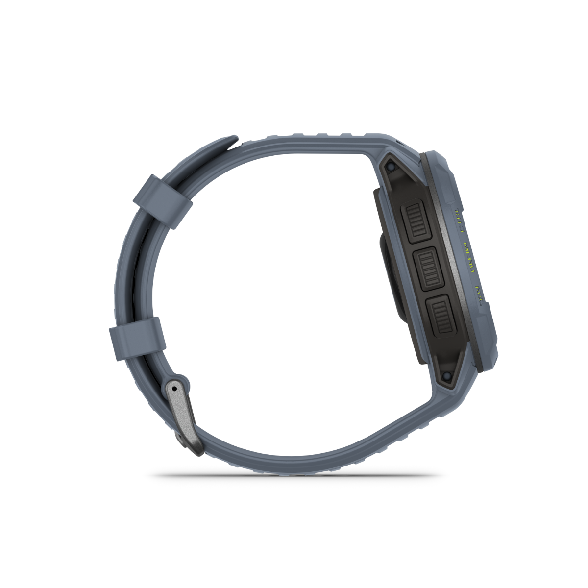 Garmin Instinct Crossover Smartwatch, Blue Granite, Standard Edition, side view