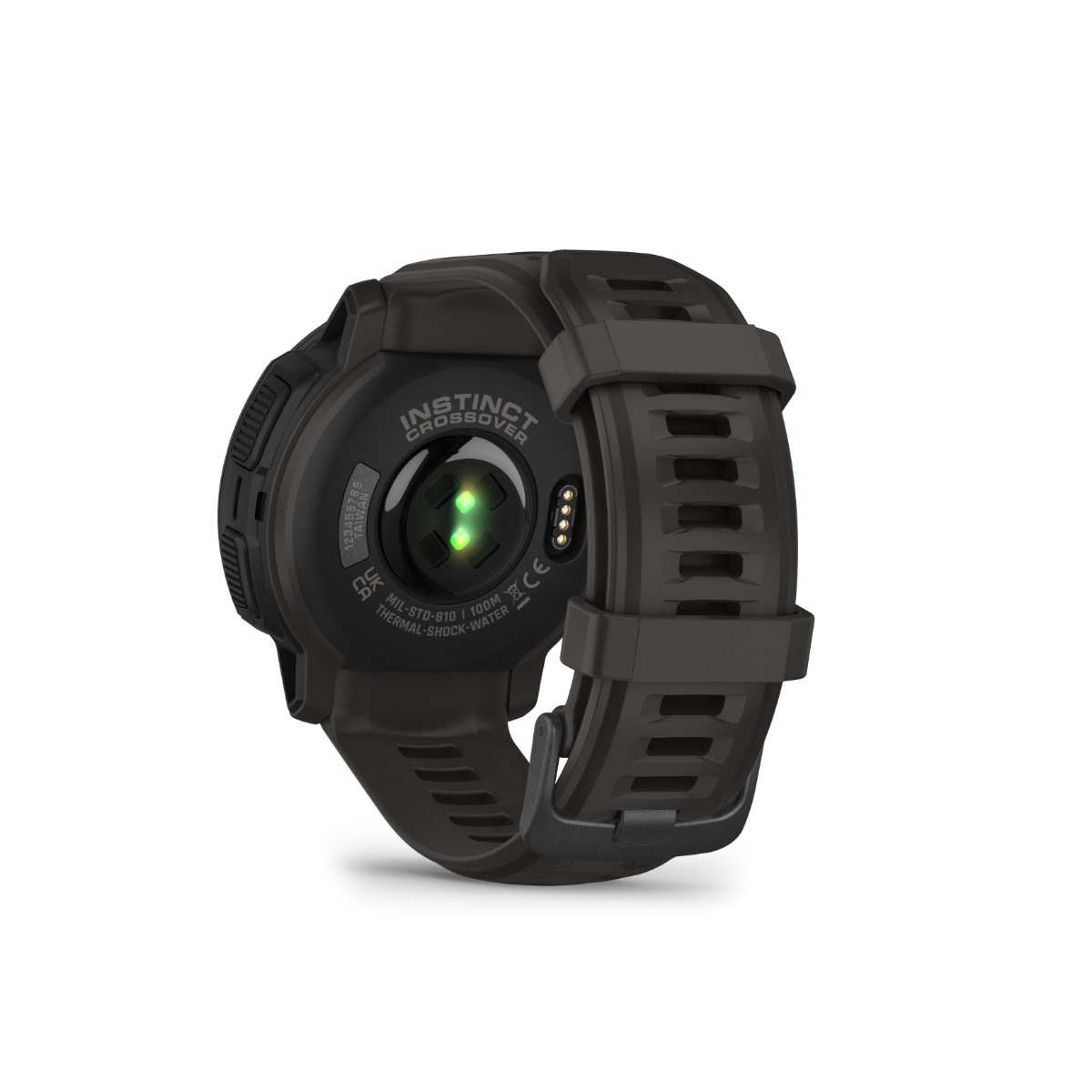 Garmin Instinct Crossover Solar watch in graphite with rugged gray strap