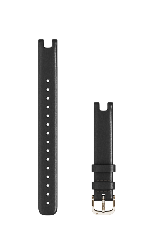 Garmin Lily Bands (14 mm) Black Italian Leather with Cream Gold Hardware, Large (010-13068-A5) by Garmin