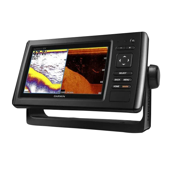 EchoMap CHIRP 74cv marine chartplotter with transducer, black Garmin unit