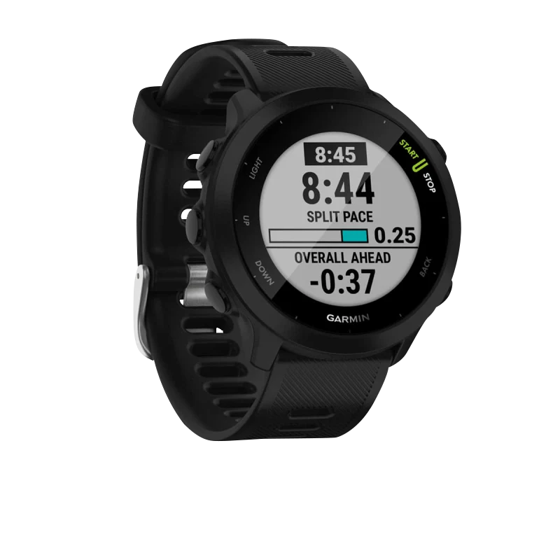 Garmin Forerunner 55 black smartwatch, certified refurbished, round display