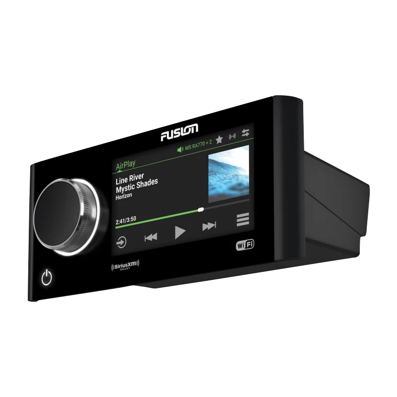 Garmin Fusion Apollo MS-RA770 marine stereo with built-in Wi‑Fi, black in-dash receiver