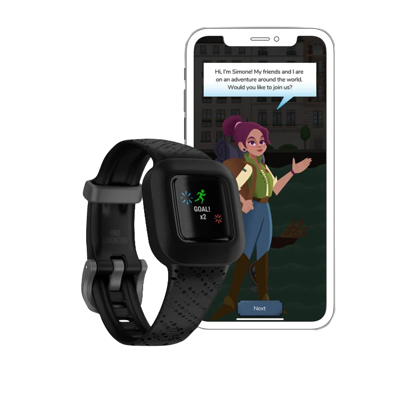 Garmin Vívofit jr. 3 Black Cosmic smartwatch and smartphone (2 items), Garmin Certified Refurbished