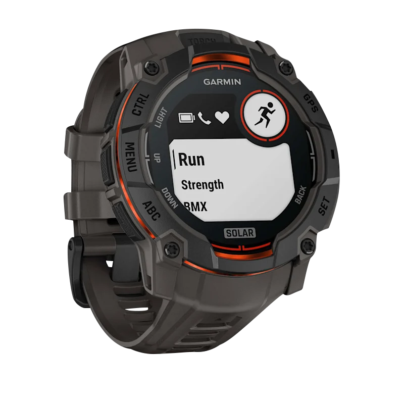 Garmin Instinct 3 Solar smartwatch, 50mm black case with charcoal band