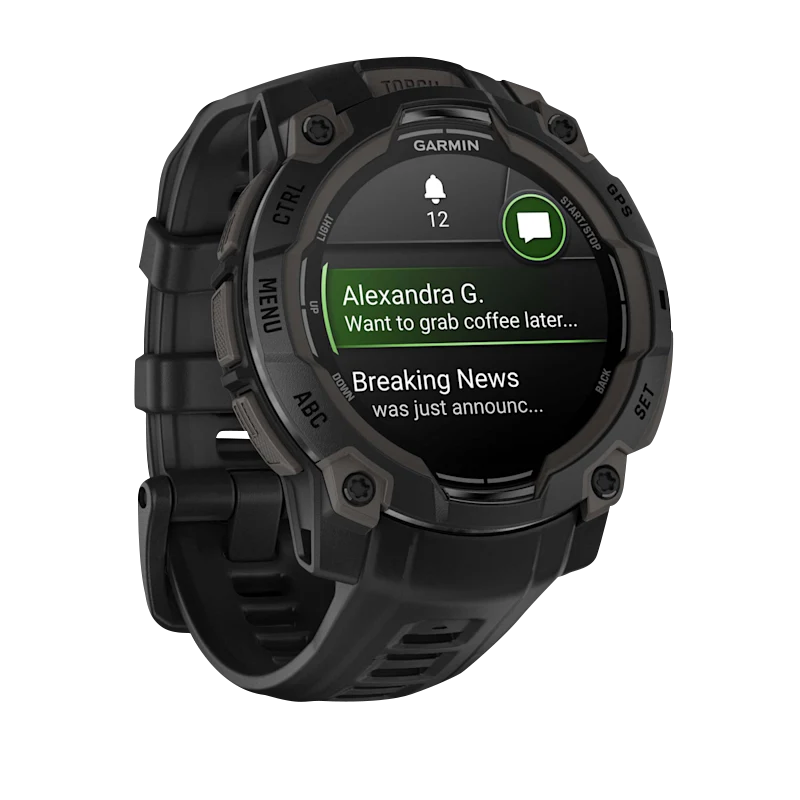 Garmin Instinct 3 AMOLED, (45mm) Black with Black Band (010-02936-00) by Garmin