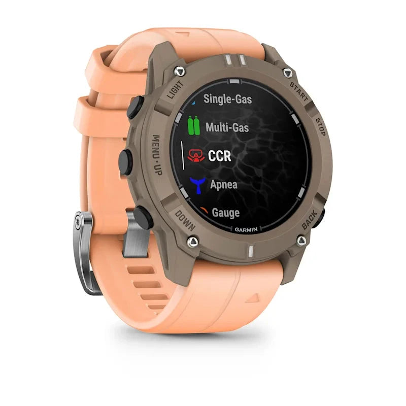 Garmin Descent G2 AMOLED Dive Watch, Paloma case with shell-pink silicone strap