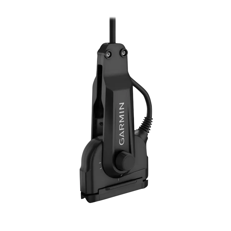 Garmin Panoptix PS22-IF portable live sonar transducer with black clamp-mount for EchoMap marine chartplotters