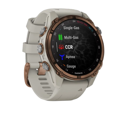 Garmin Descent Mk3i, 43 mm Bronze PVD Titanium with French Gray Silicone Band and Descent T2 Transceiver by Garmin