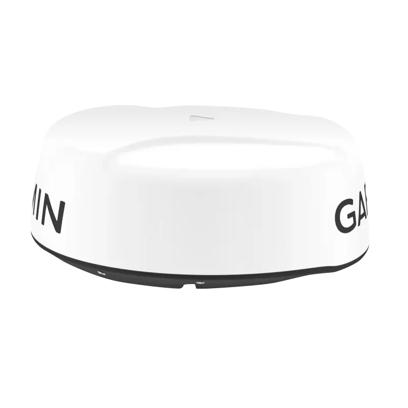 Garmin GMR 18/24 xHD3 radome, white marine radar dome with Garmin branding