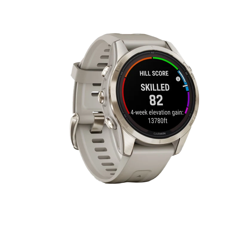 Garmin Fenix 7S Pro Sapphire Solar, Soft Gold with Light Sand Band (010-02776-14) by Garmin