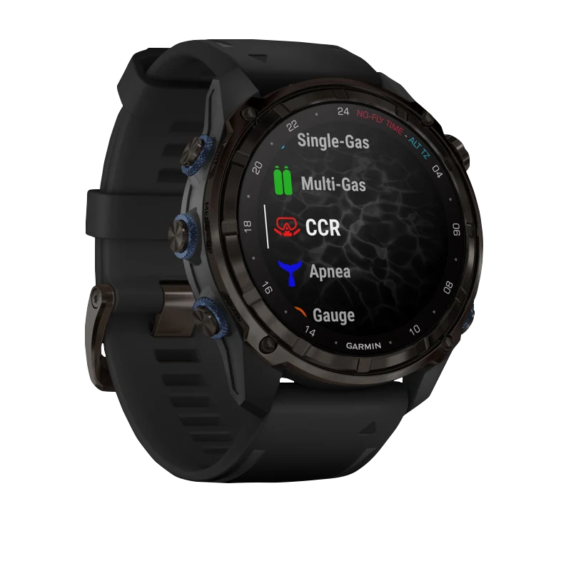 Garmin Descent Mk3i, 51 mm Carbon Gray DLC Titanium with Black Silicone Band and Descent T2 Transceiver by Garmin