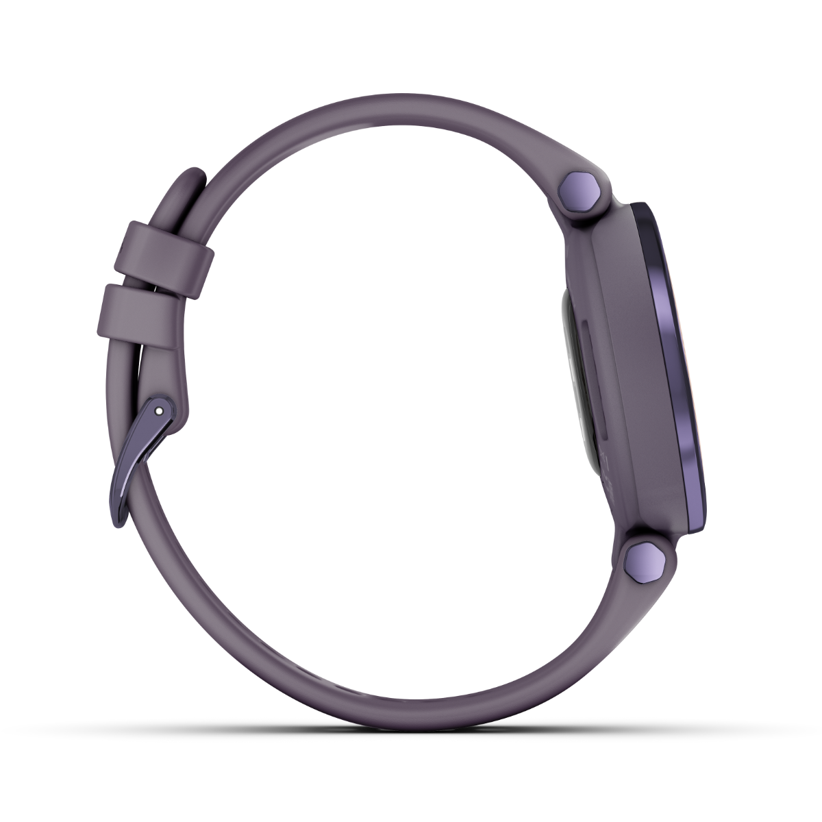 Garmin Lily Sport Edition smartwatch with Midnight Orchid bezel and deep orchid silicone band